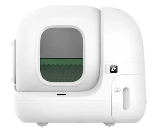 Litiera smart cu autocuratare PetKit Pura Max 2 pentru pisici, Capacitate 7L, Alb, Afisaj LED, Bluetooth, WiFi (Alb)