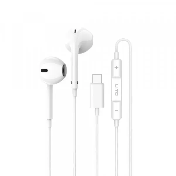 LITO Casti Stereo Lito LF01T, USB-C, 1.2m, Alb