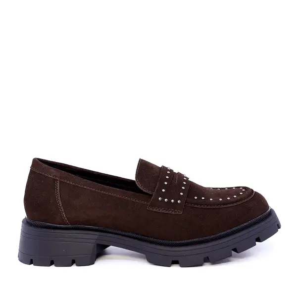 Loafers femei Benvenuti maro din piele întoarsă 2542DM3211VM