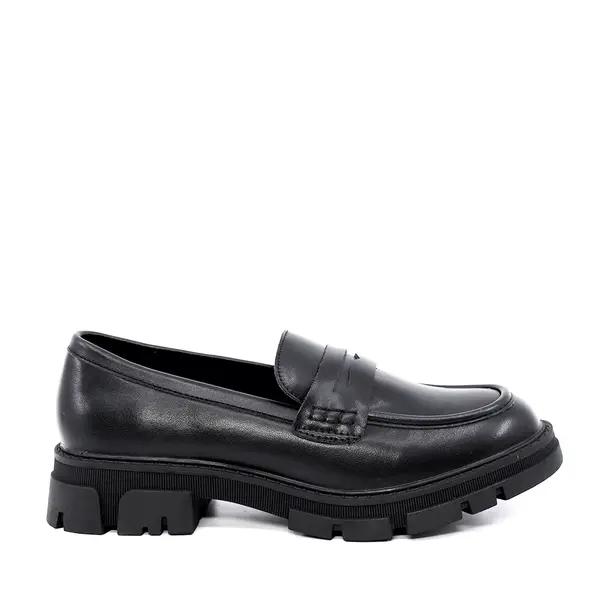 Loafers femei Benvenuti negri din piele 2542DM4312N