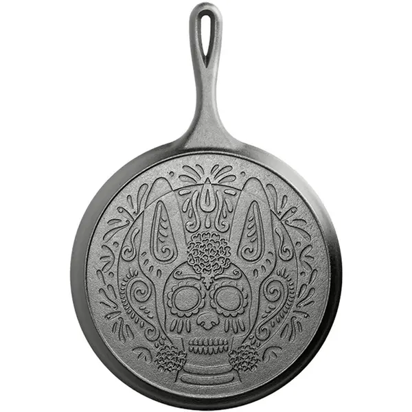 Lodge Tigaie din fonta pentru clatite cu Logo L-9OGXLL, Xolo Sugar Skull Lodge, 26 cm