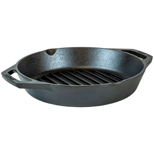 Lodge Tigaie grill adanca rotunda din fonta cu manere Lodge 26 cm L-8GPL