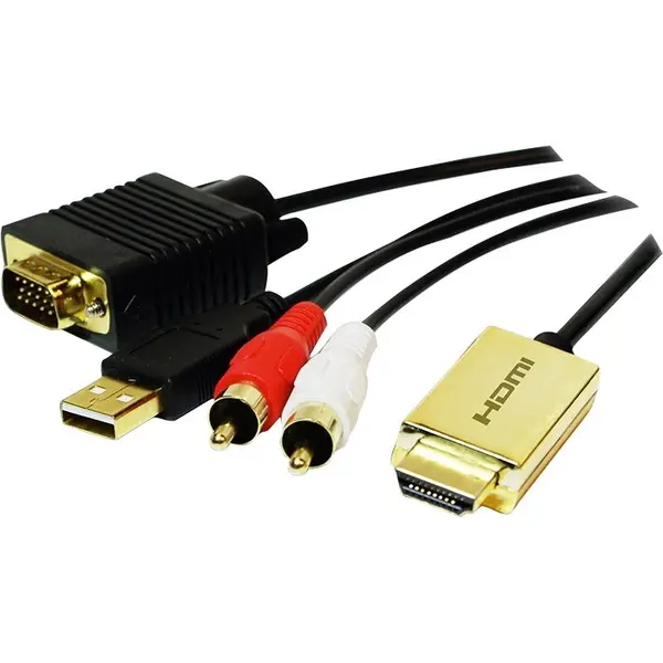 logilink Adaptor Logilink HDMI - VGA + USB, 2xRCA (audio), 2m