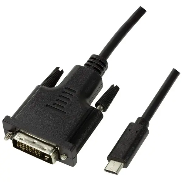 logilink Cablu LOGILINK UA0331, USB 3.1 Type-C - DVI-D DL , 1.8m, Full HD/60 Hz, Negru
