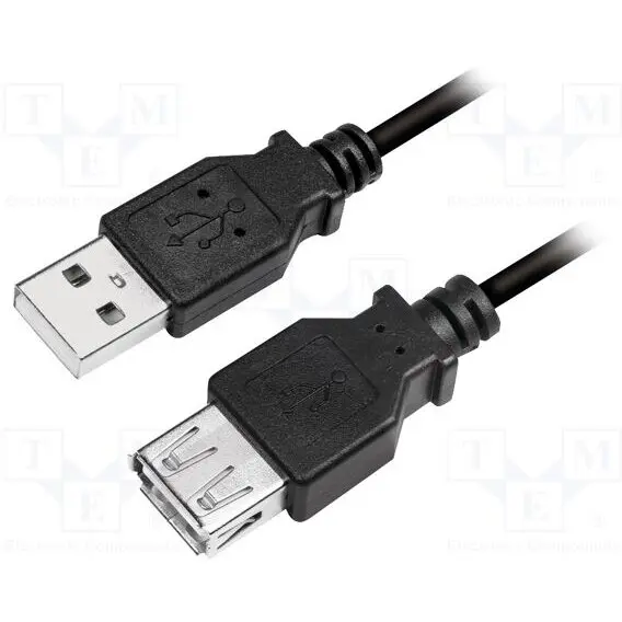 logilink Cablu; USB 2.0; USB A soclu,USB A mufa; nichelat; 5m; negru; 30AWG