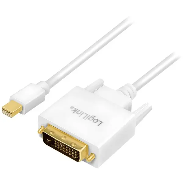 logilink CABLU video LOGILINK, adaptor Mini-DisplayPort (T) la DVI-D DL (T), 1.8m, conectori auriti, rezolutie maxima Full HD (1920 x 1080) la 60Hz, alb, CV0137