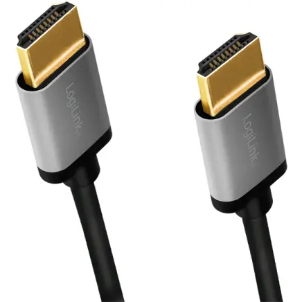 logilink CABLU video LOGILINK, HDMI (T) la HDMI (T) 2.0, 1m, conectori auriti, rezolutie maxima 4K (3840 x 2160) la 60 Hz, aluminiu, triplu ecranaj, negru-gri