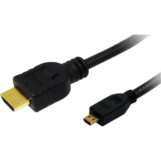 logilink CABLU video LOGILINK, micro(D) HDMI (T) la HDMI (T) 1.4, 1.5m, conectori auriti, rezolutie maxima 4K (3840 x 2160) la 30 Hz, plastic, dublu ecranaj, negru