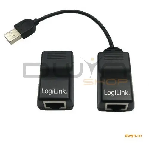logilink Extender USB prin cablu RJ-45, USB A tata la USB A mama, pana la 60m, Logilink 'UA0021D'