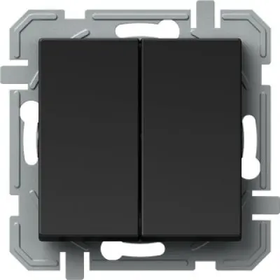 Logiq Intreruparor Dublu 10A 1P Negru, TEM Modul TEM-SQ50BKXO-U