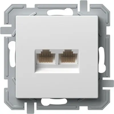 Logiq Priza Date Dubla 1P RJ45 CAT6 Alb, TEM Modul TEM-KQ41PWXO-U