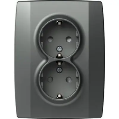 Logiq Priza Dubla SCHUKO 16A Antracit, TEM Modul TEM-VQ16AT-U