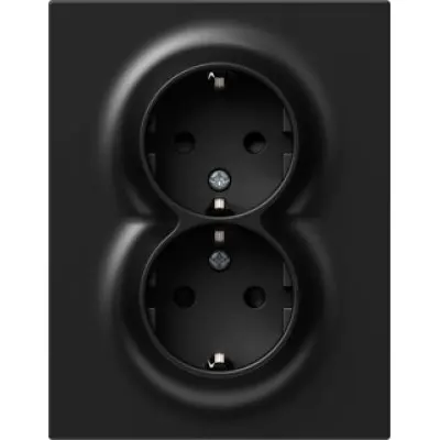 Logiq Priza Dubla SCHUKO Slim 16A Negru, TEM Modul TEM-VQ16BKF-U