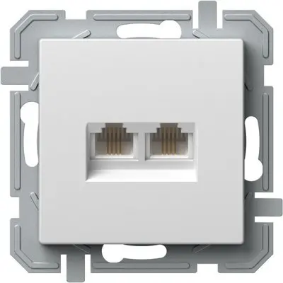 Logiq Priza Dubla Telefon 1P KS RJ11 Alb, TEM Modul TEM-KQ38PWXO-U