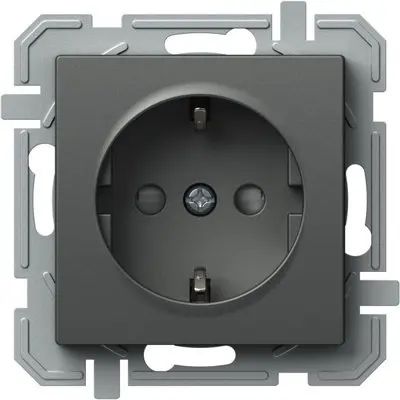Logiq Priza SCHUKO borne cu surub 1P 16A Antracit, TEM Modul TEM-VQ10ATXO-U