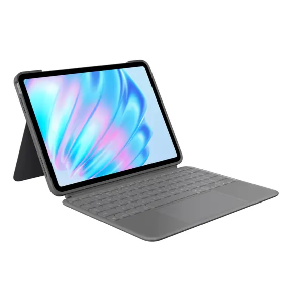 Logitech Husa cu tastatura Logitech Combo Touch pentru iPad Pro 11-inch (M2) si iPad Air (5th Gen), Layout US International (Gri deschis)