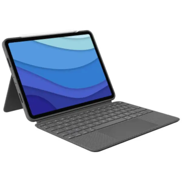Logitech Husa Logitech Combo Touch cu tastatura si trackpad detasabile pentru iPad Pro 11 inch gen 1-4, UK, Gri