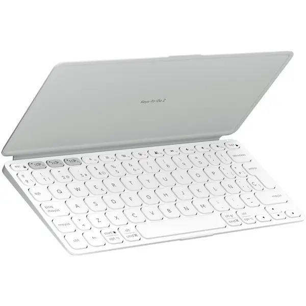 Logitech Tastatura Wireless Portabila Logitech Keys-To-Go 2, BT, Multidevice, MultiOS, Pale Grey