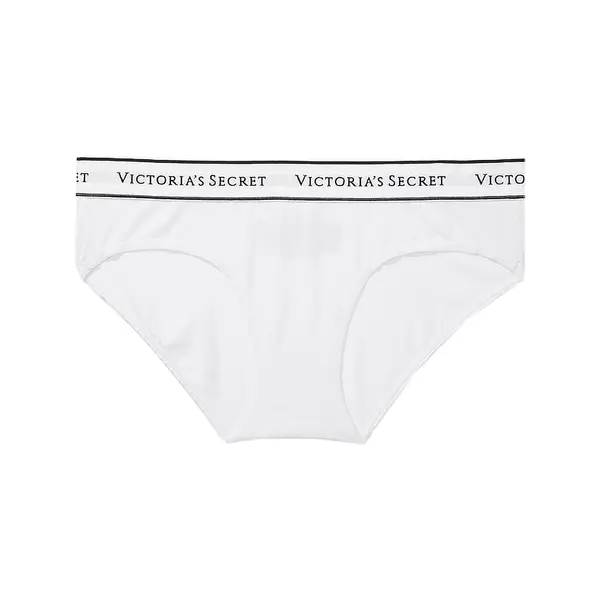 Logo cotton hiphugger panty - white L