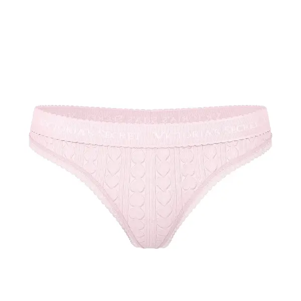 Logo heart pointelle thong panty - pretty blossom M