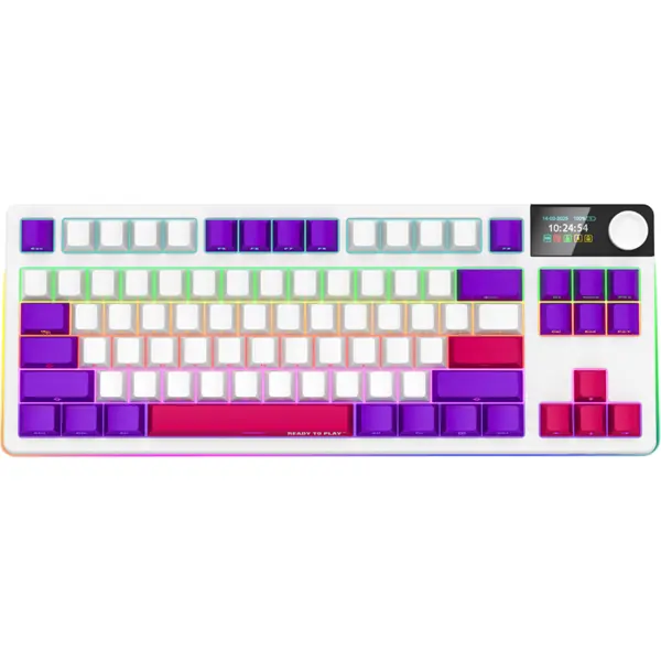 LORGAR Tastatura Wireless Lorgar KBP70TKLW, RGB LED, USB/USB, Wireless, Bluetooth, Alb