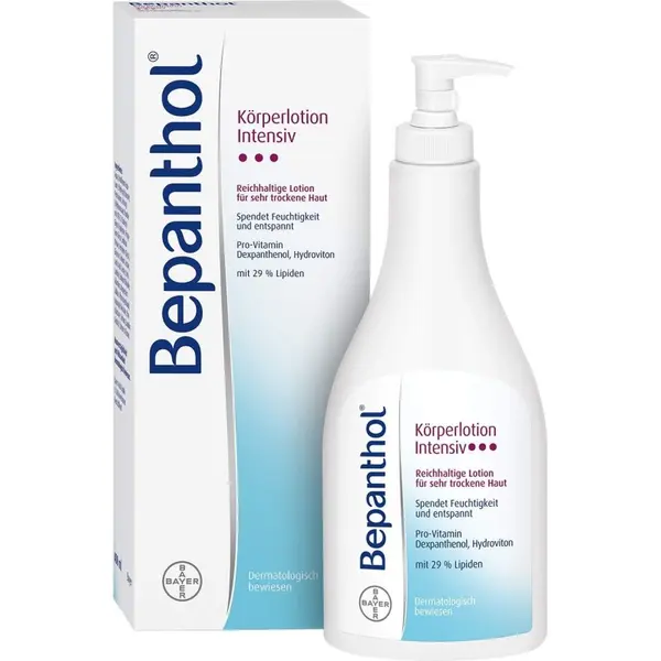 Lotiune de Corp, Bayer, Bepanthol Intensiv, Hidratare Intensiva si Efect Reparator, cu Pompita, 400ml