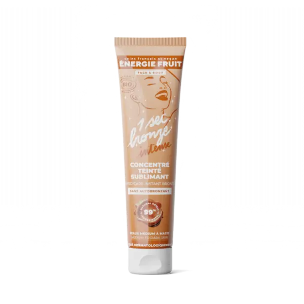 Lotiune iluminatoare fata si corp cu efect de bronz instant Mid to Dark skin, 100ml, Energie Fruit