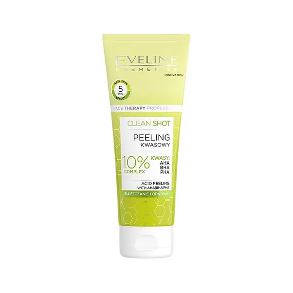 Lotiune peeling pentru fata cu acid Clean Shot, 75ml, Eveline Cosmetics