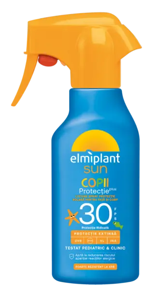 Lotiune spray cu protectie solara pentru copii SPF30 Sun, 200ml, Elmiplant