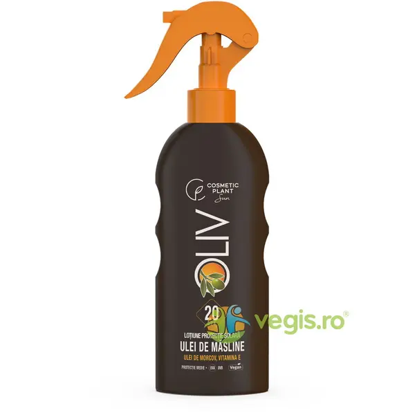 Lotiune Spray pentru Protectie Solara SPF20 cu Ulei de Masline. Ulei de Morcov si Vitamina E Oliv 200ml