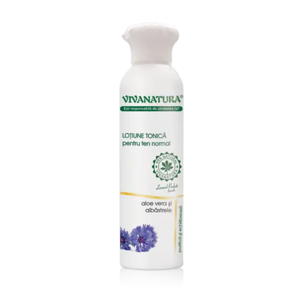 Lotiune tonica pentru ten normal cu aloe vera si albastrele, 150ml, VivaNatura