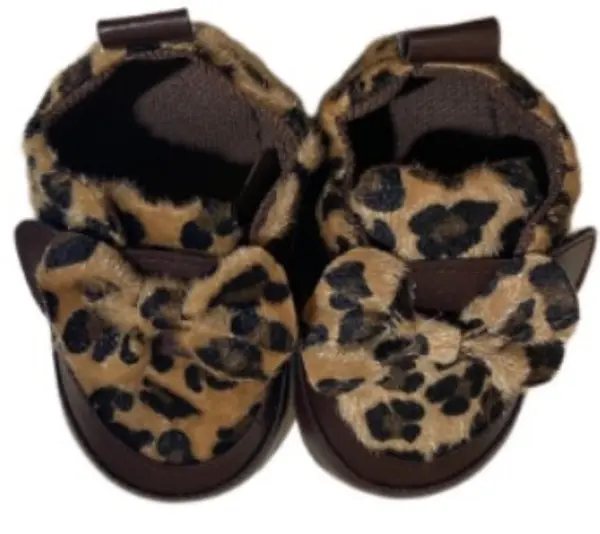 LoveMAXX Bucle pentru bebeluși - Leopard, mărimea 18, maro deschis