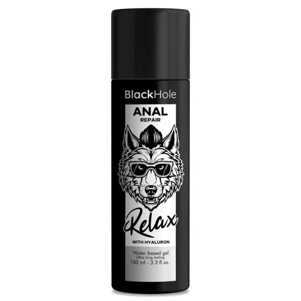 Lubrifiant anal Black Hole – Anal Relax cu efect de dilatare și relaxare, cu acid hialuronic, pe bază de apă, 100 ml