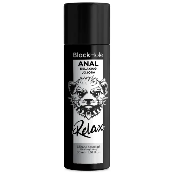 Lubrifiant anal pe bază de silicon BLACK HOLE – Anal Relaxing Jojoba Relax, efect relaxant cu jojoba, 30 ml