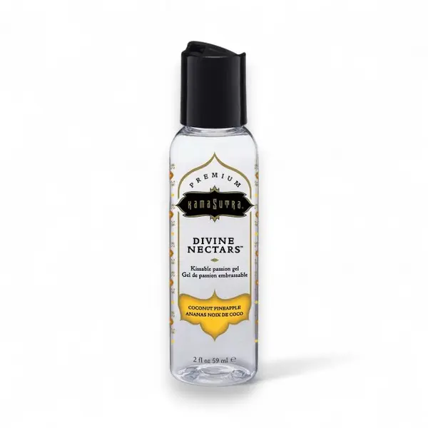 Lubrifiant cu aromă KAMASUTRA Divine Nectars Coconut Pineapple, pe bază de apă, cu aromă de cocos și ananas, 60 ml