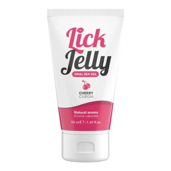 Lubrifiant cu aromă LICK JELLY Cherry, pe bază de apă, cu aromă naturală de cireșe, 50 ml