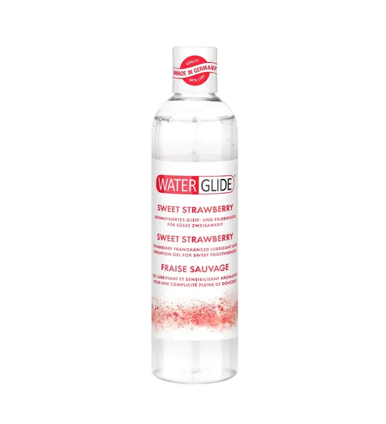 Lubrifiant gel Waterglide Sweet Strawberry, aroma de capsuni, foarte alunecos, pe baza de apa, 300 ml