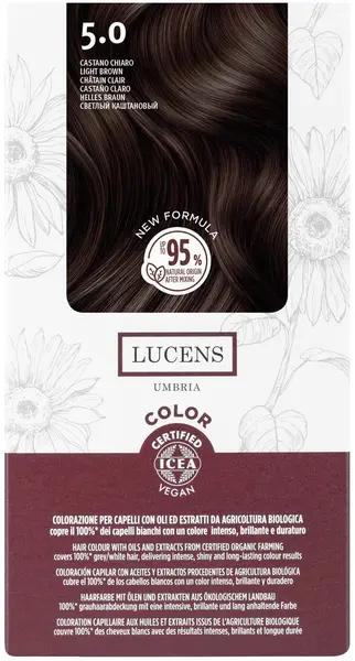 Lucens Vopsea de păr fără amoniac, PPD şi resorcinol, 5.0 Maro deschis