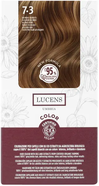 Lucens Vopsea de păr fără amoniac, PPD şi resorcinol, 7.3 Caramel