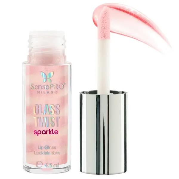 Luciu de buze Glass Twist Sparkle SensoPRO Milano, Sugar Pink