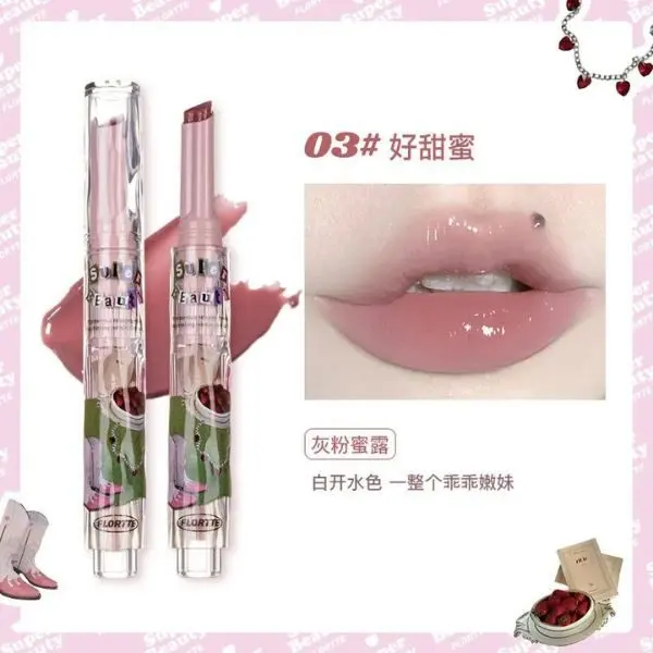 Luciu de buze hidratant in forma de inimioara, FLORTTE, 1.5g - #03 So Sweet