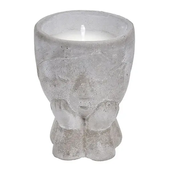 Lumanare citronella anti tantari in ghiveci forma de fata,744 g