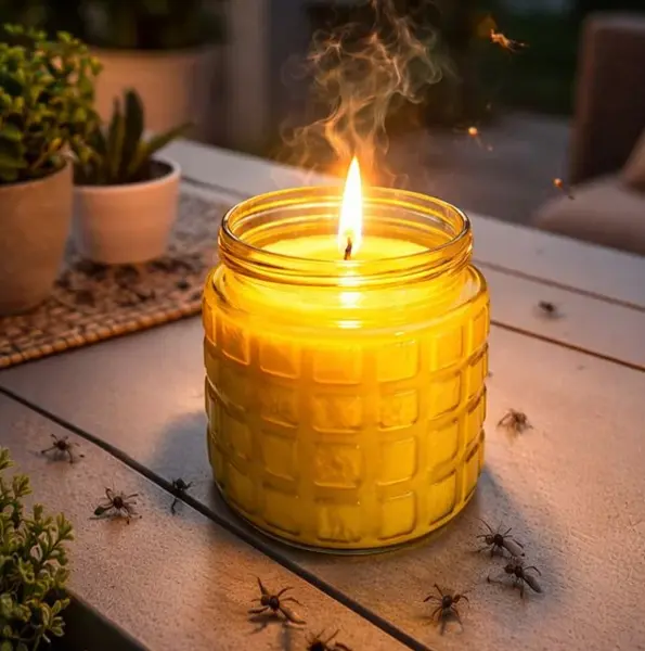 Lumanare citronella in borcan din sticla, 712 g, anti tantari