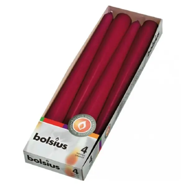 Lumanare Conica Bolsius Burgund, 4 Bucati