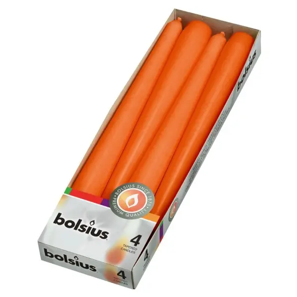 Lumanare Conica Bolsius Portocalie, 4 Bucati