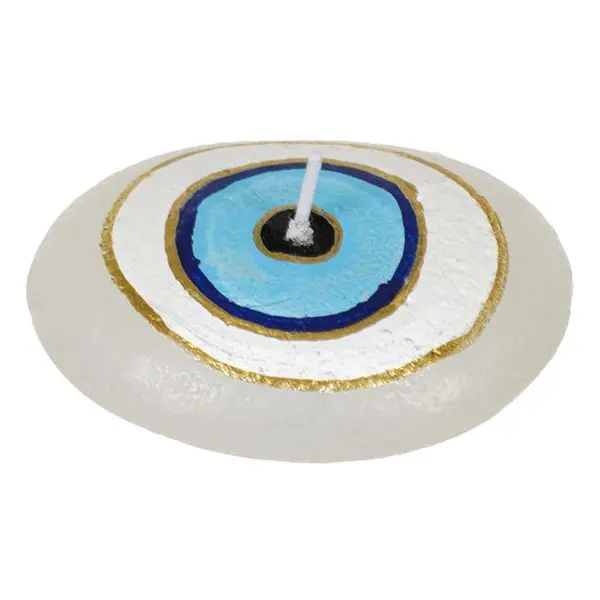 Lumanare decorativa 3D, model cu ochi albastru desenat, 7,5x6 cm