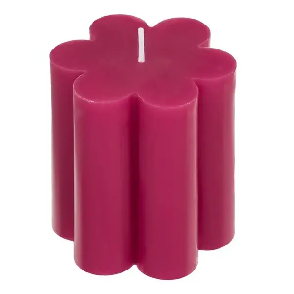 Lumanare decorativa in forma de floare,fuchsia,7x7.5 cm