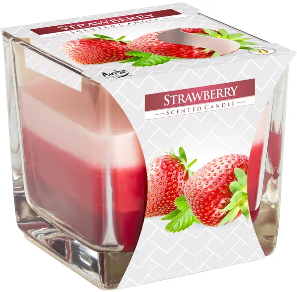 Lumânare parfumată Bispol Aura - Căpșuni, 170 g