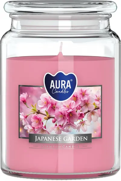 Lumânare parfumată Bispol Aura - Japanese Garden, 500 g