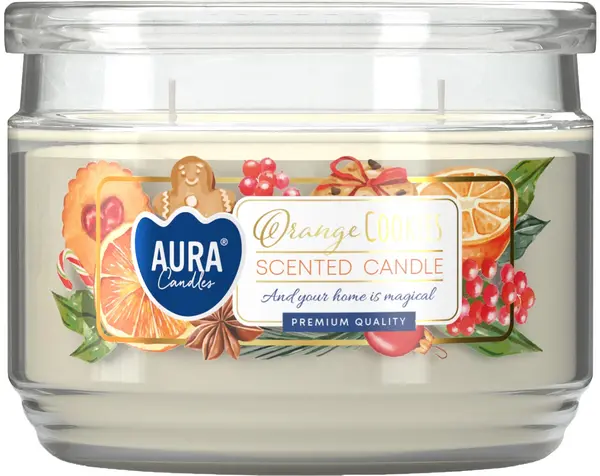 Lumânare parfumată Bispol Aura - Orange Cookies, 280 g